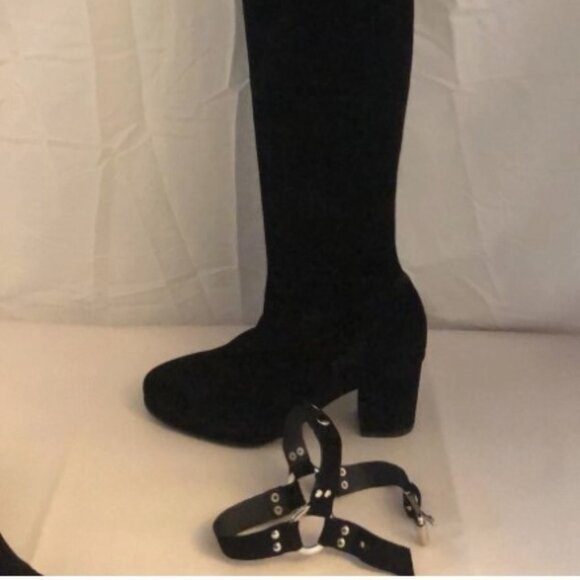 39/US8❤️OPENING CEREMONY Stretch Suede Leather Over Knee Thigh High Boots Bootie - Picture 2 of 10